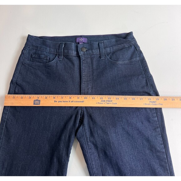 NYDJ Alyssia Rhinestone Cuffed Crop Jeans Dark Wash Women's Size 8 - Picture 9 of 14